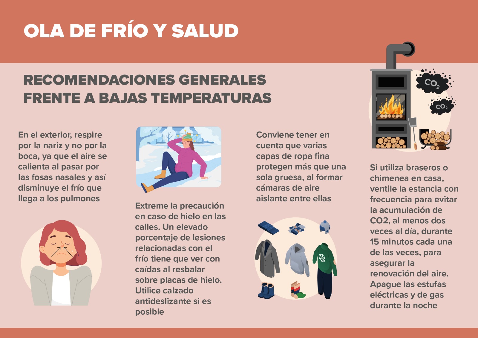 El PAPPS y la semFYC publican un infográfico sobre con advertencias y recomendaciones para sobrellevar la ola de frío